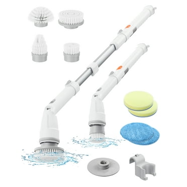 Electric Spin Scrubber, Marchpower 35kg Torque Two Speed Adjustable Length and Angle 360° Cordless Cleaning Brush