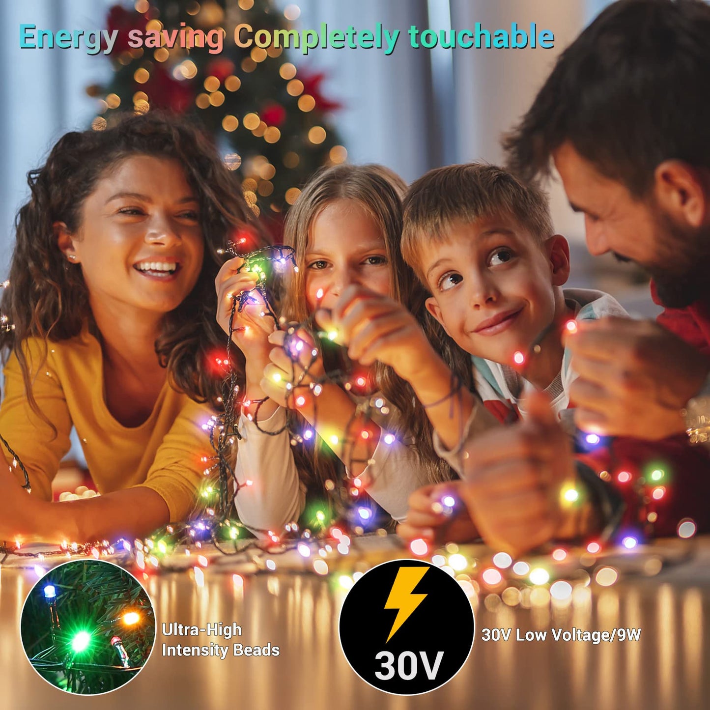 82ft 1000 LED String Christmas Lights - Dark Green Wire Color Changing Cluster Christmas Tree Lights - 8 Modes Outdoor Waterproof Christmas Lights Plug in for Holiday Wedding Party Home Decor