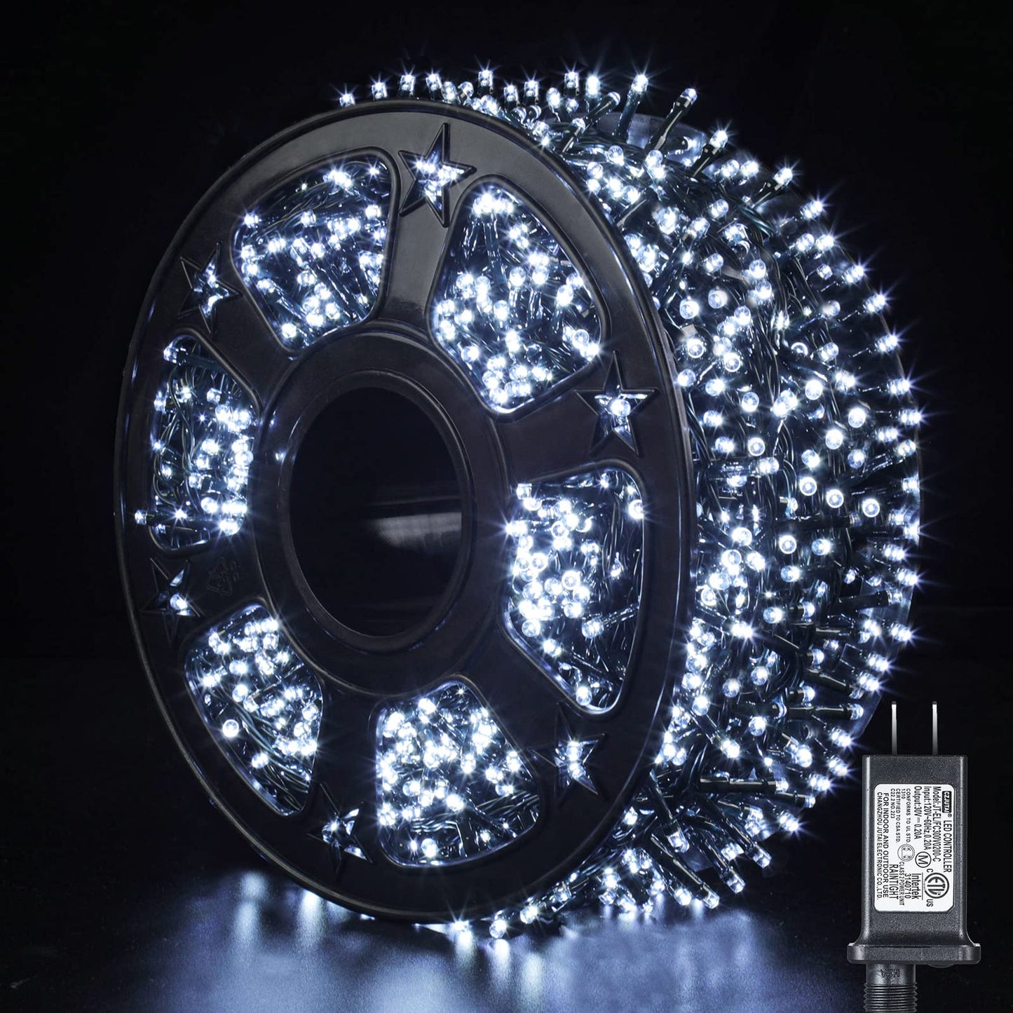 Marchpower 82ft 1000 LED String Christmas Lights - Dark Green Wire Cluster Christmas Tree Lights - 8 Modes Outdoor Waterproof White Christmas Lights Plug in for Holiday Wedding Party Home Decor