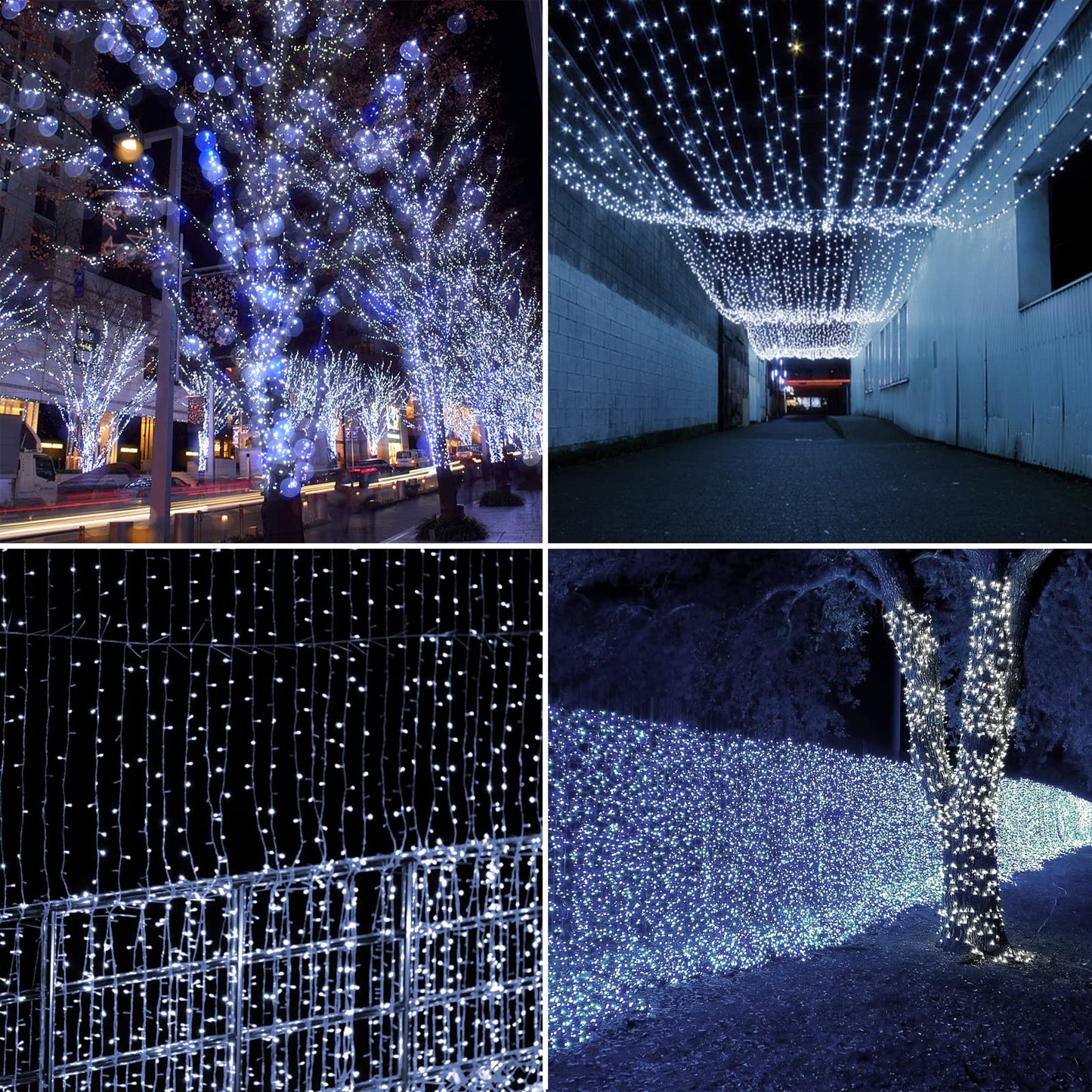 Marchpower 82ft 1000 LED String Christmas Lights - Dark Green Wire Cluster Christmas Tree Lights - 8 Modes Outdoor Waterproof White Christmas Lights Plug in for Holiday Wedding Party Home Decor