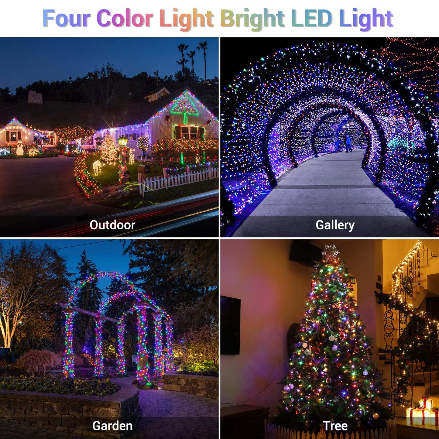 82ft 1000 LED String Christmas Lights - Dark Green Wire Color Changing Cluster Christmas Tree Lights - 8 Modes Outdoor Waterproof Christmas Lights Plug in for Holiday Wedding Party Home Decor