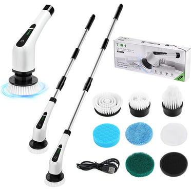 Electric Spin Scrubber, Marchpower 35kg Torque Two Speed Adjustable Length and Angle 360° Cordless Cleaning Brush