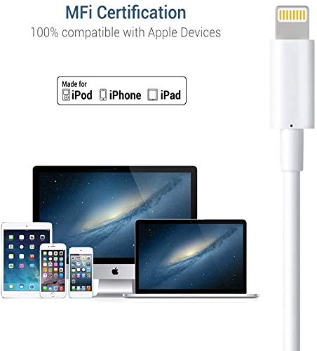 Marchpower Lightning Cable MFi Certified iPhone Charger Cable 3Pack 6FT Lightning to USB Charging Cable for iPhone 13 Pro Max 12 11 Pro Max Xs Max X 8Plus 7Plus 6S iPad 9 Mini 6 iPod White
