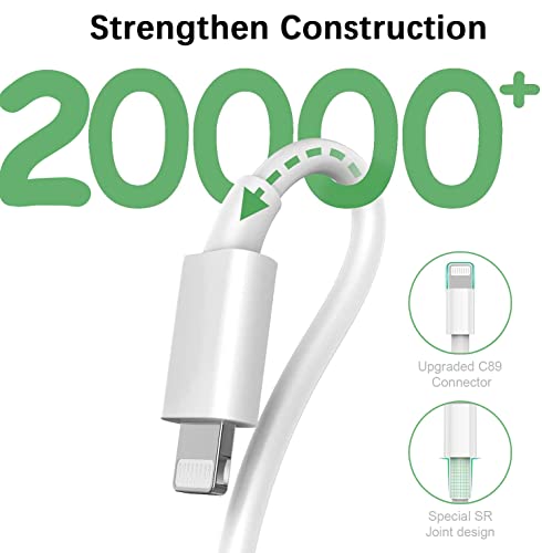 iPhone Charger Cord - Marchpower 3Pack 3ft 6ft 10ft MFi Certified Lightning Cable USB-A Fast Charging Cable Compatible with iPhone 13 12 11 Mini Pro Max SE X XS XR 8 7 6 Plus iPod iPad AirPods, White
