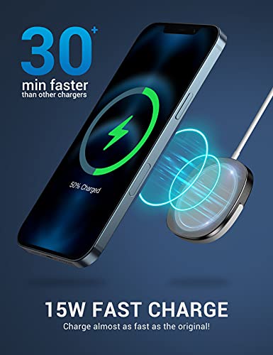 iPhone 13 Magnetic Wireless Charger - Mag Charging and 20W USB-C Fast Wall Plug Compatible with iPhone 13/13 Pro / 13 Pro Max / 13 Mini/ 12/12 Mini/ 12 Pro/12 Pro Max/AirPods Pro - Silver