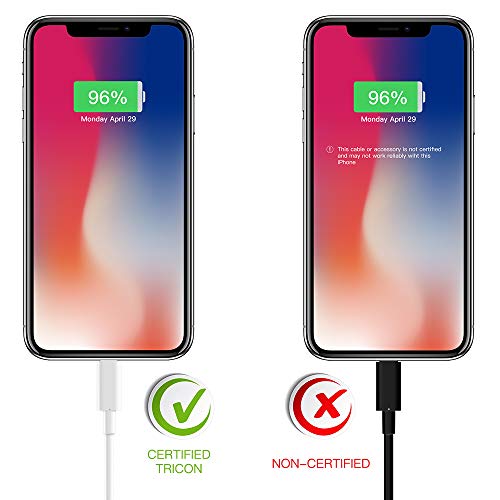 Marchpower iPhone Charger Cable,MFi Certified Lightning Cable, 3 Pack 3ft 6ft10ft Long iphone Charger Cord, Compatible with iPhone 13 12 11 Pro XS Max X XR 8 7 6s 6 Plus SE 5, iPad, iPod,AirPods Pro, White