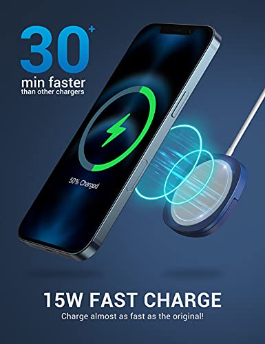 iPhone 13 Magnetic Wireless Charger - Mag Charging and 20W USB-C Fast Wall Plug Compatible with iPhone 13/13 Pro / 13 Pro Max / 13 Mini/ 12/12 Mini/ 12 Pro/12 Pro Max/AirPods Pro - Blue