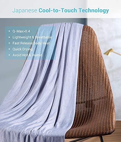 Cooling Blanket for Hot Sleepers Twin Size, Marchpower Arc-Chill Cool Blanket with Double-Sided Design, Japanese Cooling Fiber Absorbs Body Heat, Lightweight Soft Cold Blanket for Sleeping Summer Bed