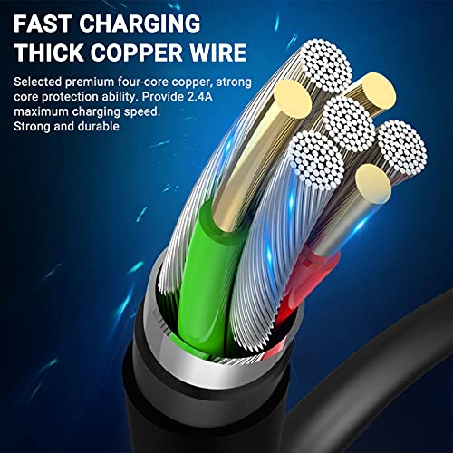 Black iPhone Charger Cord, 3-Pack 3FT MFi Certified Fast Charging Cable Data Sync Lightning to USB-A Cable Compatible with iPhone 13/12/ Mini/Pro/Max/ 11/ XS/XR/SE/ 8/7/ 6/ Plus/iPad/AirPods