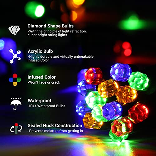 Marchpower 328ft 1000 LED Decoration Lights 8 Modes with Memory Function, Multicolor Twinkle Fairy Light Waterproof Indoor/Outdoor Easter Christmas Party Home Garden Wedding Christmas Decor - Diamond