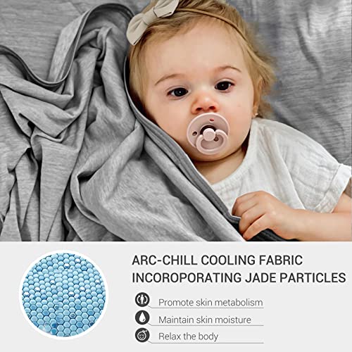 Cooling Blanket for Kids Hot Sleepers, Marchpower Arc-Chill Cool Throw Blanket with Double-Sided Design, Japanese Cooling Fiber Absorbs Body Heat, Lightweight Soft Blanket for Baby Sleeping Travel