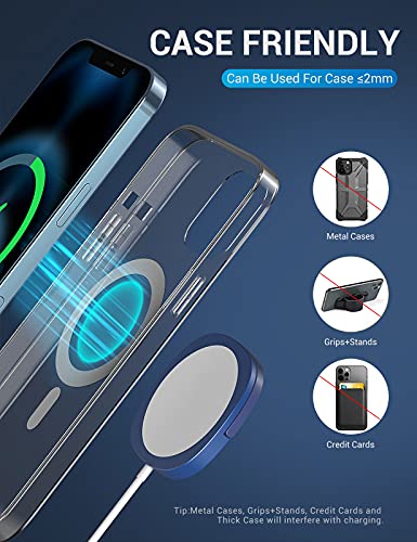 iPhone 13 Magnetic Wireless Charger - Mag Charging and 20W USB-C Fast Wall Plug Compatible with iPhone 13/13 Pro / 13 Pro Max / 13 Mini/ 12/12 Mini/ 12 Pro/12 Pro Max/AirPods Pro - Blue