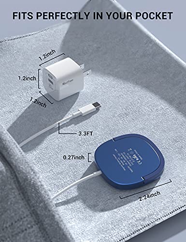 iPhone 13 Magnetic Wireless Charger - Mag Charging and 20W USB-C Fast Wall Plug Compatible with iPhone 13/13 Pro / 13 Pro Max / 13 Mini/ 12/12 Mini/ 12 Pro/12 Pro Max/AirPods Pro - Blue