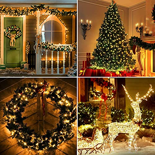 Marchpower Christmas Tree Lights 328ft 1000 LED with 8 Modes and Memory, Diamond Shape Twinkle String Lights Plug in Fairy Light - Indoor Outdoor Xmas Classroom Home Garden Party Decor, Warm White