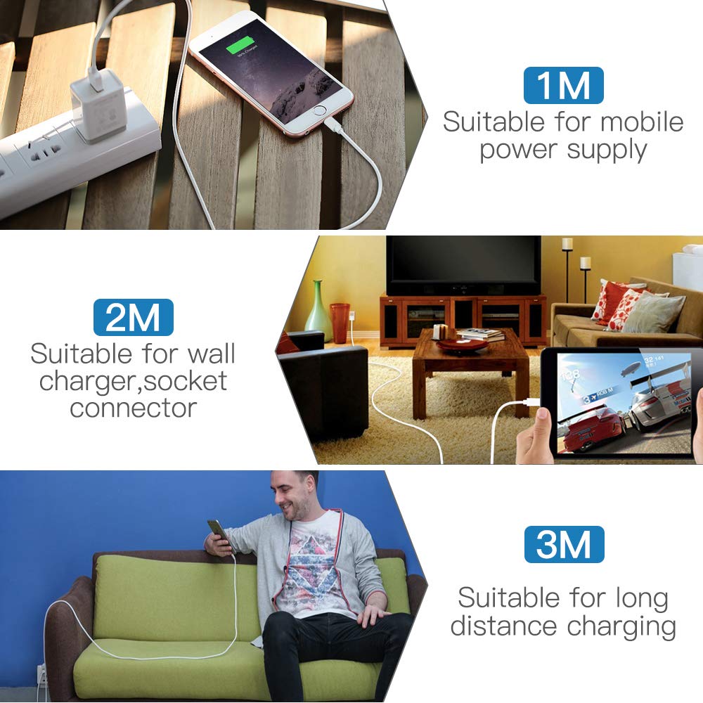 Lightning Cable MFi Certified iPhone Charger Cable, Marchpower 3Pack 1M 2M 3M Long Lightning to USB A Cable iPhone Cord Compatible with iPhone 14 Plus 13 12 11 Mini Pro Max Pro Xs X 8 Plus 7Plus iPad
