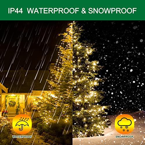 Marchpower Christmas Tree Lights Warm White, 8 Modes Christmas Lights for Tree with Timer & Memory Function, 400 Diamond LED 6.6FTx10 Waterproof Xmas Tree Lights with Ring for Indoor Outdoor