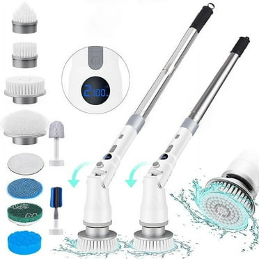 Electric Spin Scrubber, Marchpower 35kg Torque Two Speed Adjustable Length and Angle 360° Cordless Cleaning Brush