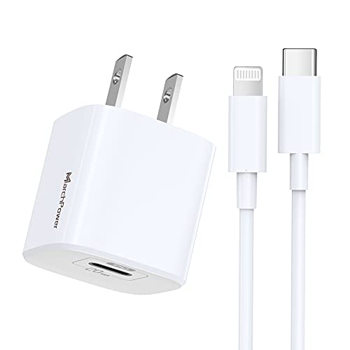 iPhone Fast Charger - MFi Certified USB C to Lightning Cable - 20W Type-C Quick Charger Block Wall Plug Super Speed Charging Cord Compatible with iPhone 13 12 SE 11 Pro Max X XS XR 8 AirPods Pro iPad