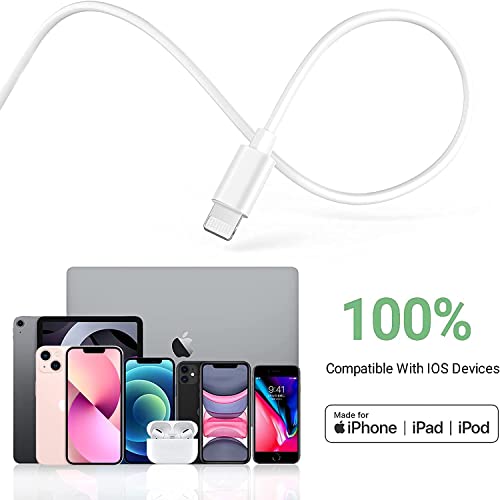 iPhone Charger Cord - Marchpower 3Pack 3ft 6ft 10ft MFi Certified Lightning Cable USB-A Fast Charging Cable Compatible with iPhone 13 12 11 Mini Pro Max SE X XS XR 8 7 6 Plus iPod iPad AirPods, White