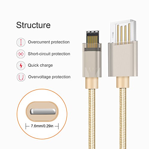 iPhone 13 Charger Cord - 3 Pack 3/6/10 ft MFi Certified Lightning Cable Nylon Braided Fast Charging Syncing Cord Compatible with iPhone 13 12Pro Max 11 X Xs XR 8 7 6 Plus Mini iPad Airpods, Gold