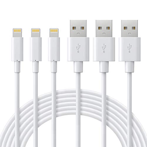 ilikable New iPhone Charger Cable, 3 Pack 2M/6FT Lightning Cable MFi Certified, Long iPhone Charging Cable, Fast USB iPad Charger Cable Lead Compatible with iPhone 11 Max 13 12 Pro 8 7 6 Plus SE, iPad