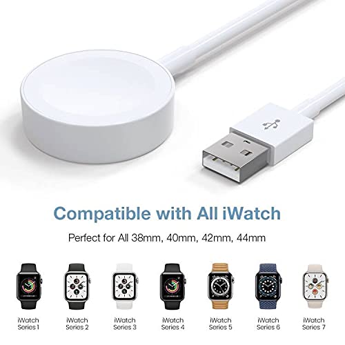 iWatch Charger,Marchpower Magnetic Watch Charger Cable Wireless Quick Charger Cord Compatible with iWatch Series SE,7, 6, 5, 4, 3, 2, 1 (44mm/42mm/40mm/38mm)USB Portable Fast Charging Cable, 3.3FT(1M)