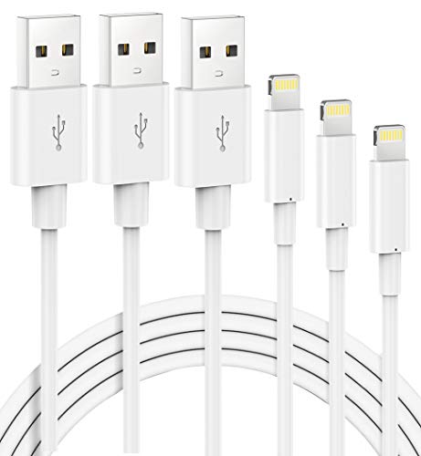 Marchpower iPhone Charger Cable，MFi Certified Lightning Cable, 3 Pack 3ft 6ft10ft Long iphone Charger Cord, Compatible with iPhone 13 12 11 Pro XS Max X XR 8 7 6s 6 Plus SE 5, iPad, iPod,AirPods Pro, White