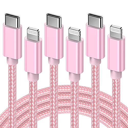 Marchpower USB C to Lightning Cable - MFi Certified iPhone 13 Fast Charger Cord 3/6/10ft Charging Cable Compatible with iPhone 13 12 Pro Max Mini 11 X XS XR 8 Plus -Pink