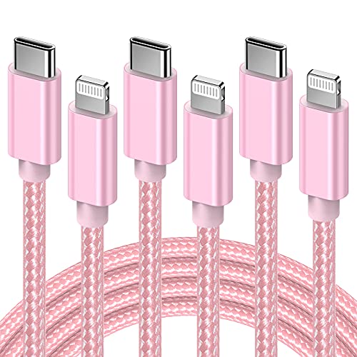 USB C to Lightning Cable - Marchpower MFi Certified iPhone 13 Fast Charger Cord 3Pack 6ft Charging Cable Compatible with iPhone 13 12 Pro Max Mini 11 X XS XR 8 Plus -Pink