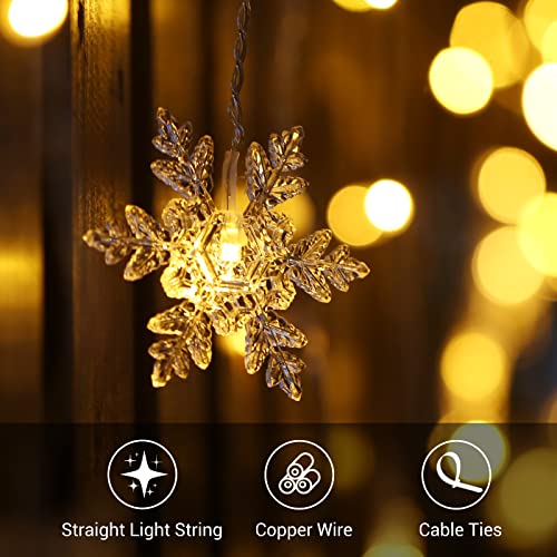 Marchpower Snowflake LED Icicle Lights - 32ft 400 LEDs 80 Drips Multicolor/Warm White Color Changing Window Curtain String Light Connectable Twinkle Light 8 Modes for Easter Wedding Holiday Décor