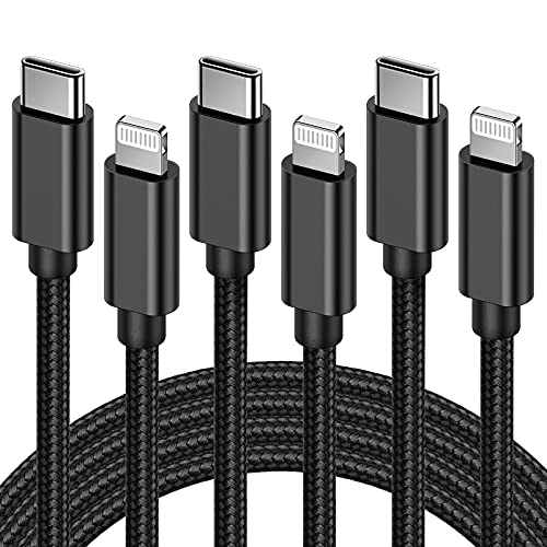 USB C to Lightning Cable, Marchpower MFi Certified iPhone 13 Fast Charging Cable 3 Pack 3/6/10 ft Type C to Lightning Charger Cord for iPhone 13 Pro Max Mini 12 11 SE X XS XR 8 Plus, Black