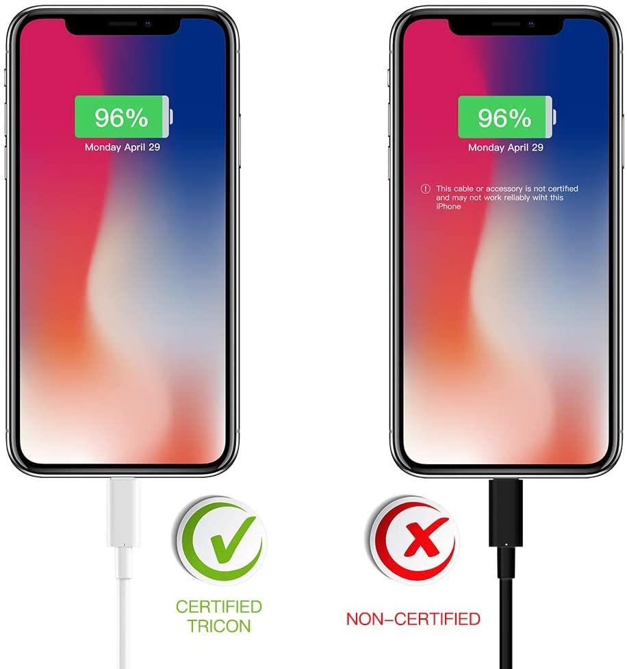 iPhone Charger Cord 3Pack 6FT - Lightning Cable MFi Certified USB A iPhone Charging Cable Cord Long Durable for iPhone 13 12 11 Pro Max Mini SE 10 X Xs Max XR 8 7 6 Plus 5S iPad Mini Pro iPod - White