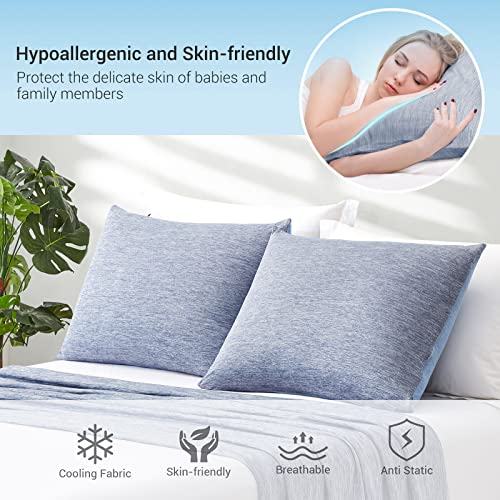 Elegear Cooling Pillow Cases for Hot Sleepers, Japanese Q-Max 0.45 Cooling  Pillowcases, Both Sides[Cooling/Cotton], Breathable Soft Pillowcase for