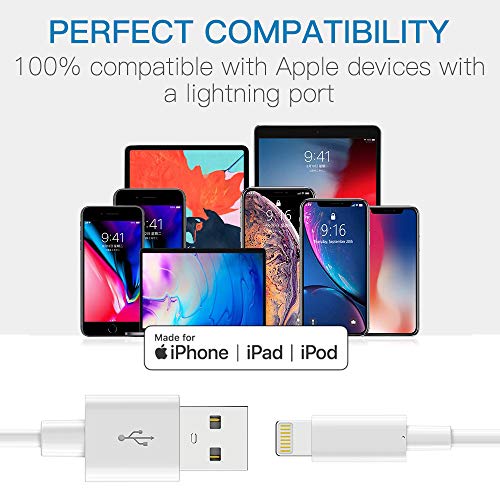 Marchpower iPhone Charger Cable，MFi Certified Lightning Cable, 3 Pack 3ft 6ft10ft Long iphone Charger Cord, Compatible with iPhone 13 12 11 Pro XS Max X XR 8 7 6s 6 Plus SE 5, iPad, iPod,AirPods Pro, White