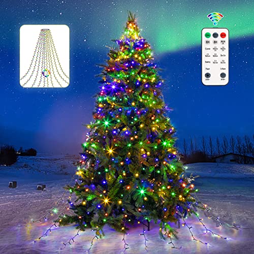 Marchpower Christmas Tree Lights Color Changing, 11 Modes Christmas Light Outdoor with Remote Control, 400 Diamond LED 6.6FTx10 Waterproof Xmas Tree Lights with Timer & Memory Function for Indoor