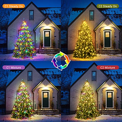 Marchpower Christmas Tree Lights Color Changing, 11 Modes Christmas Light Outdoor with Remote Control, 400 Diamond LED 6.6FTx10 Waterproof Xmas Tree Lights with Timer & Memory Function for Indoor